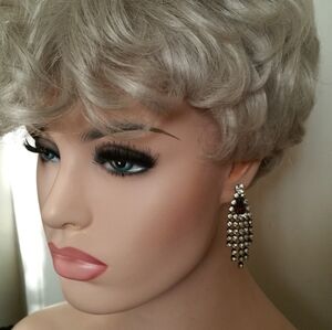 Vintage purple and diamond like dangle earrings